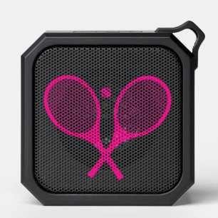Minimalist Neon Pink Tennis Rackets Ball Bluetooth Speaker