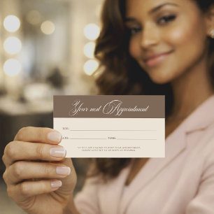 Minimalist Neutral Beige Beauty Appointment Card