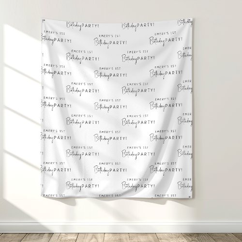 Minimalist Neutral Birthday Party Step And Repeat