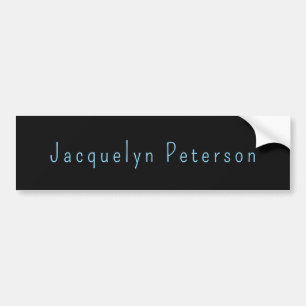 Minimalist Neutral Black Blue Elegant Modern Name Bumper Sticker