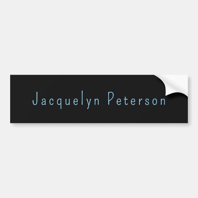 Minimalist Neutral Black Blue Elegant Modern Name Bumper Sticker (Front)