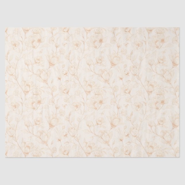 Minimalist Neutral Botanical Tissue Paper (Front)