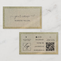 Minimalist Neutral Branding Rustic Beige Linen 