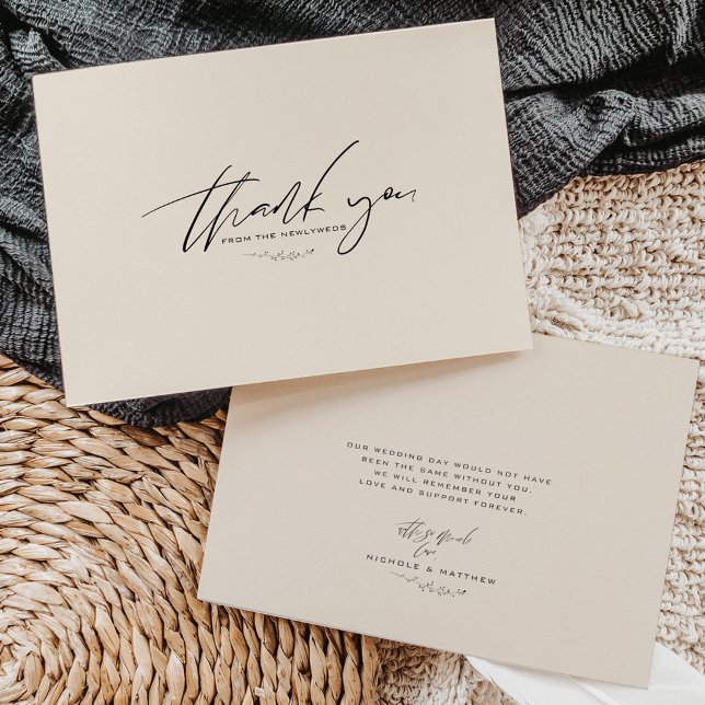 Minimalist Neutral Color Wedding Thank You Card (Creator Uploaded)