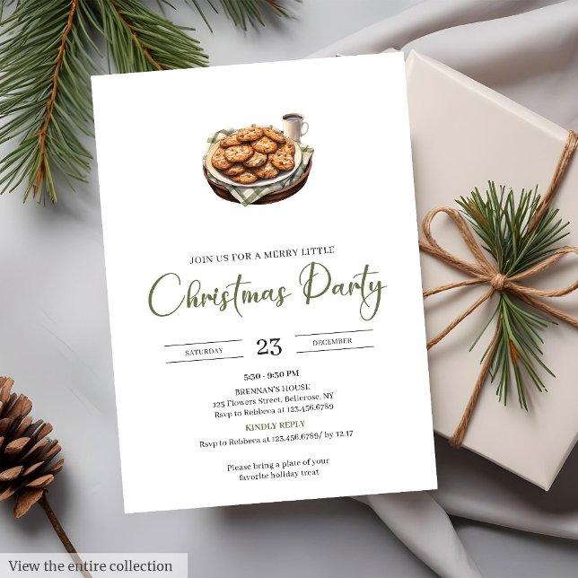 Minimalist Neutral Earthy Cozy Rustic Xmas Party   Invitation (Minimalist Neutral Earthy Cozy Rustic Xmas Party Card Invitation)