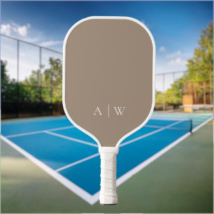 Minimalist Neutral Elegant Monogram Pickleball Paddle