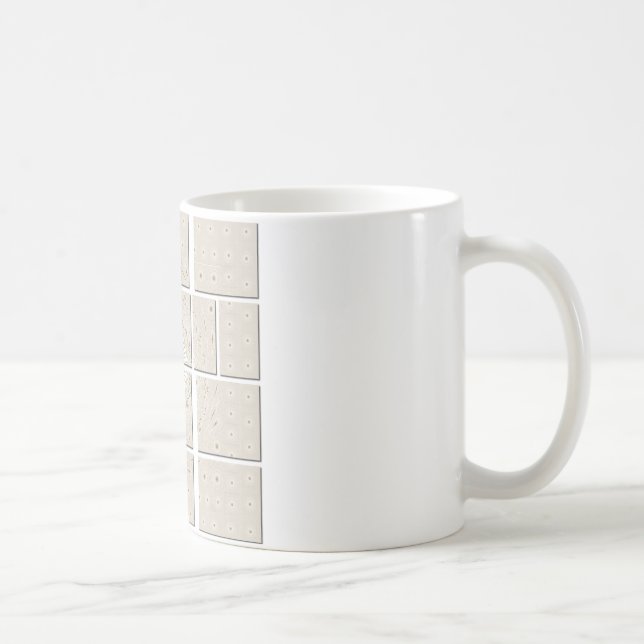 Minimalist Neutral Geometric Beige Tonal Design Coffee Mug (Right)