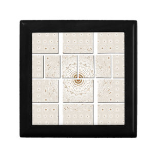 Minimalist Neutral Geometric Beige Tonal Design Keepsake Box