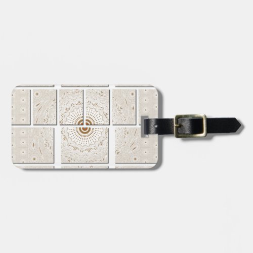 Minimalist Neutral Geometric Beige Tonal Design Luggage Tag