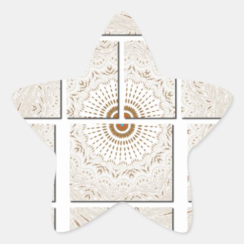 Minimalist Neutral Geometric Beige Tonal Design Star Sticker