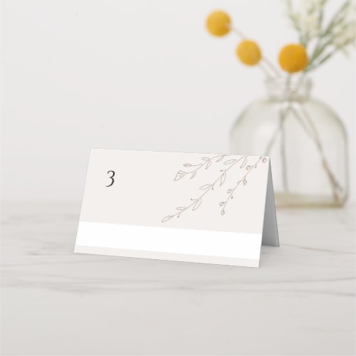 Minimalist Neutral Ivory Wedding Table Place Card