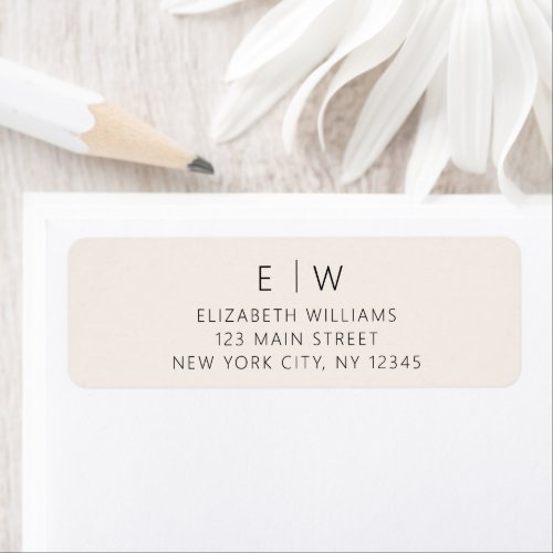 Minimalist Neutral Modern Return Address Label