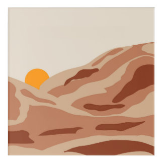 Minimalist Neutral Mountain Abstract Scenery Acrylic Print