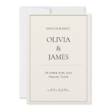 Minimalist Neutral Save The Date Cards
