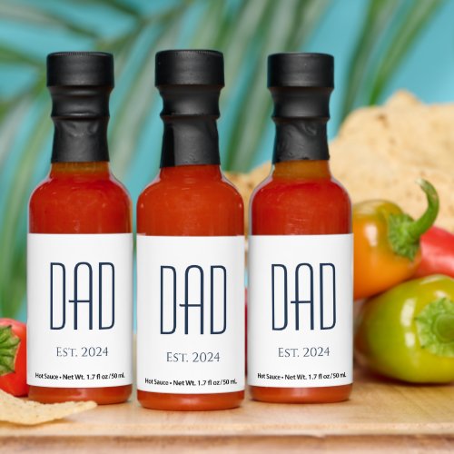 Minimalist New Dad Fathers Day Party Favor Hot Sauces