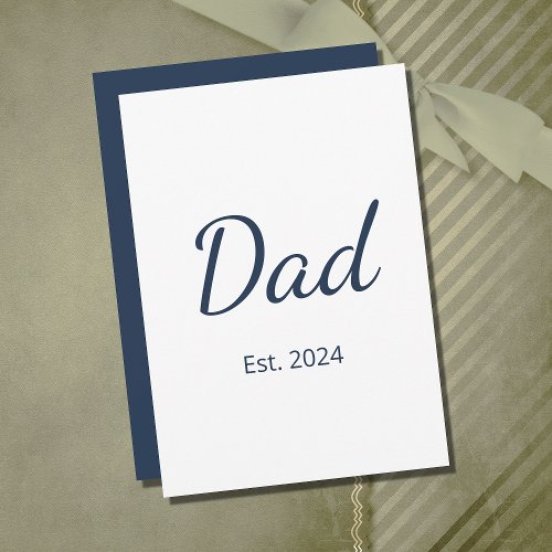 Minimalist New Dad Fathers Day Simple    Holiday Card