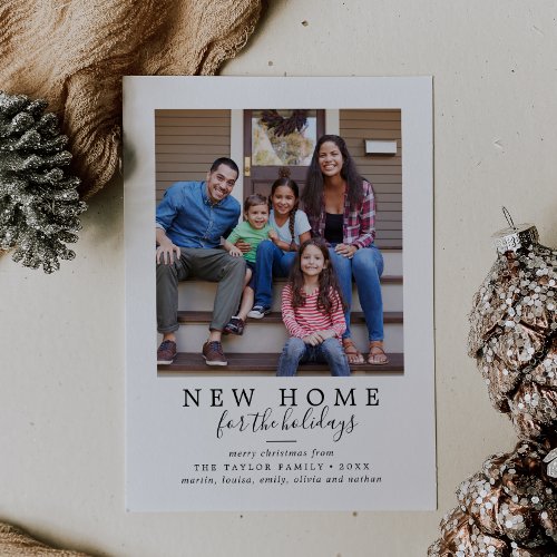 Minimalist New Home For The Holidays Photo Holiday Card