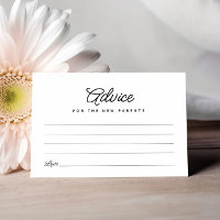 Minimalist New Parents Baby Shower Advice Card