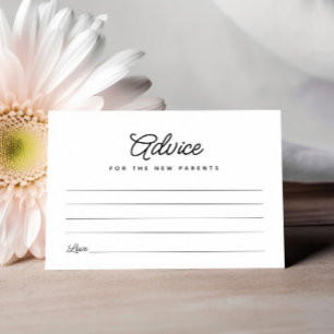 Minimalist New Parents Baby Shower Advice Card