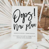 Minimalist new plan wedding change the date