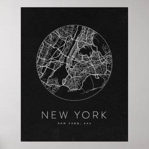 Minimalist New York City Decorative Map Poster