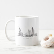 Minimalist New York City Skyline Line Art