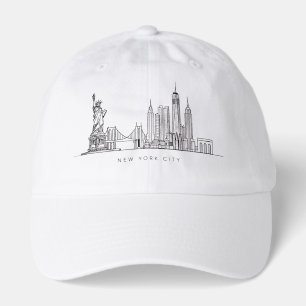 Minimalist New York City Skyline Line Art Hat