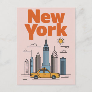 Minimalist New York City Travel Skyline Postcard