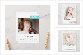 Minimalist Newborn Baby Birth Announcements