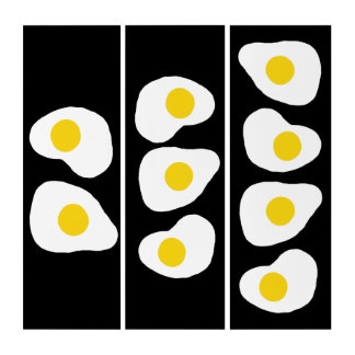 Minimalist Nine Fried Eggs Kitchen Art