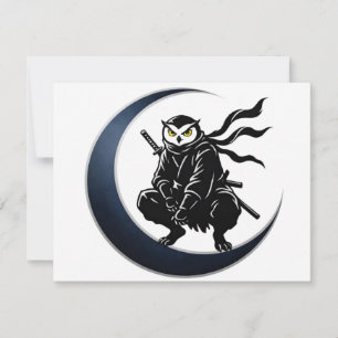 Minimalist Ninja Owl Post Card