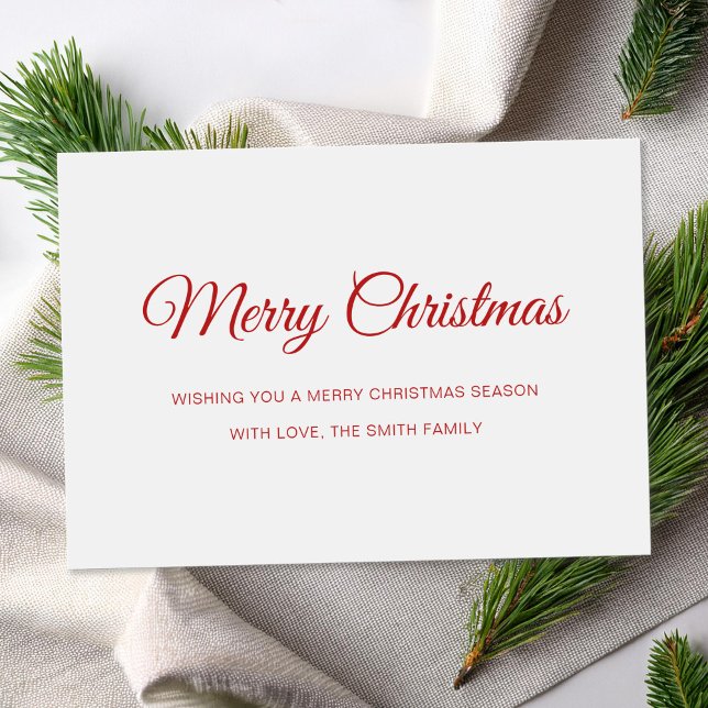 Minimalist Non Photo Merry Christmas Holiday Card (Creator Uploaded)