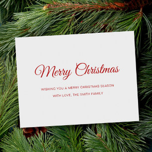 Minimalist Non Photo Merry Christmas Holiday Postcard