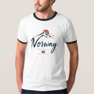 Minimalist Norway Flag Mountain  T-Shirt