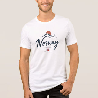 Minimalist Norway Flag Mountain  Tri-Blend Shirt