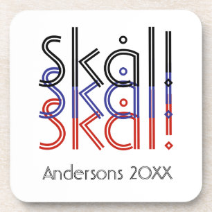 Minimalist Norway Skål! Engagement Keepsake Beverage Coaster
