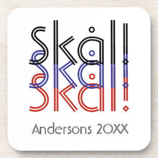 Minimalist Norway Skål! | Engagement Keepsake Beverage Coaster