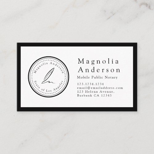 Minimalist Notary Loan Signing Stamp  Business Car Business Card