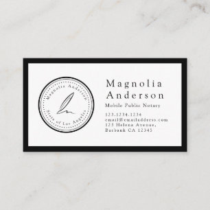 Minimalist Notary Loan Signing Stamp  Business Car Card