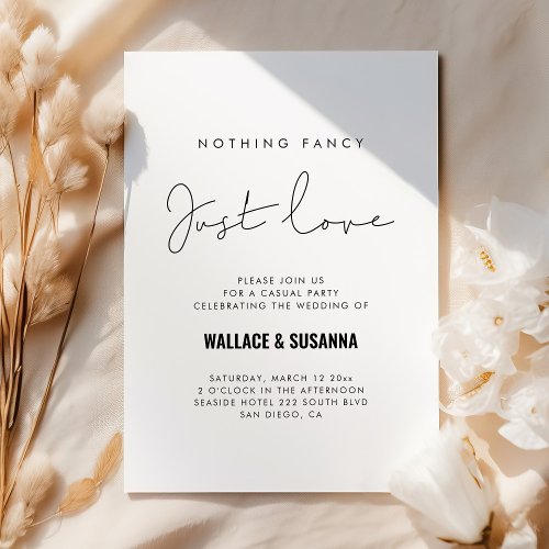 Minimalist Nothing fancy Elopement party card