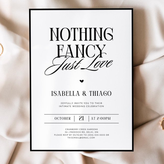Minimalist Nothing Fancy Just Love Invitation, Elo Invitation (Creator Uploaded)