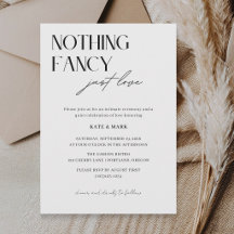 Minimalist Nothing Fancy Just Love Micro Wedding