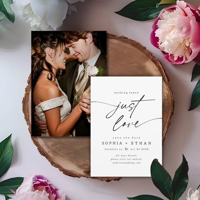 Minimalist Nothing Fancy Just Love Photo  Save The Date (Creator Uploaded)