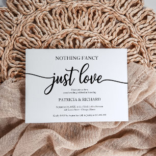 Minimalist Nothing Fancy Just Love Wedding Invite