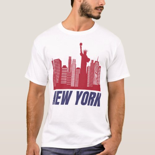 Minimalist NYC and its symbolic status of freedom T_Shirt