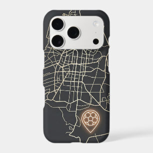 Minimalist NYC Soccer Map Pin Line Art iPhone 17 Pro Case