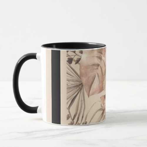 Minimalist Oasis Floral Pattern Art Canvas Print Mug