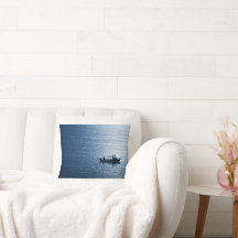 Minimalist Ocean Wall Art Fisherman Blue