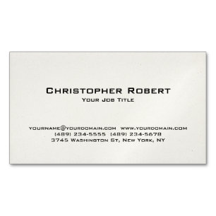 Minimalist Off White Real Estate Business Card Magnet
