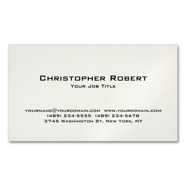 Minimalist Off White Real Estate Business Card Magnet (Front)